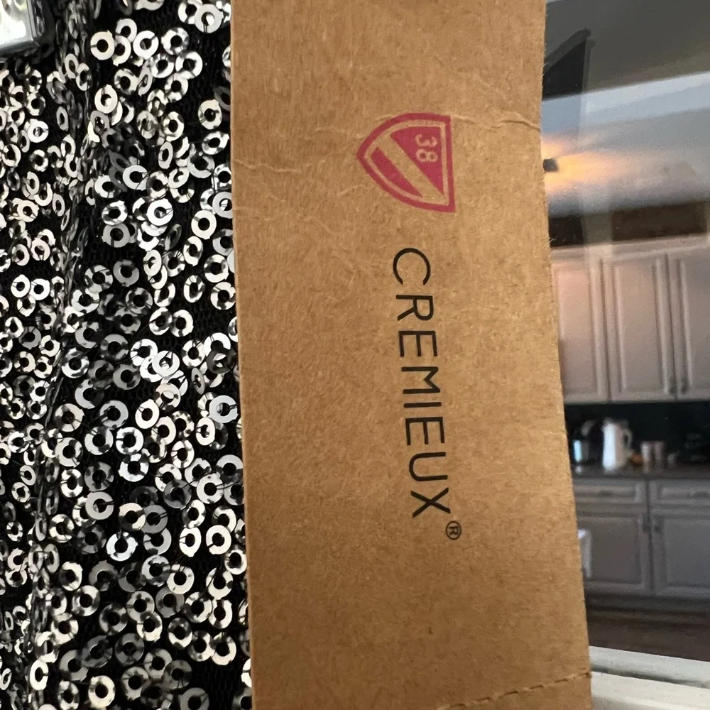 Daniel Cremieux silver and black sequin lined Pencil Skirt Sz S NWT